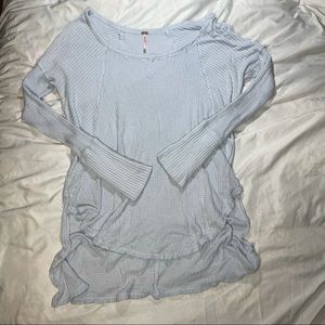 baby blue distressed free people shirt